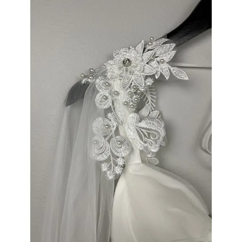 Women's Celeste Maxi Party Wedding White Dress Fashion Nova Size X-Small NWT - Picture 7 of 16